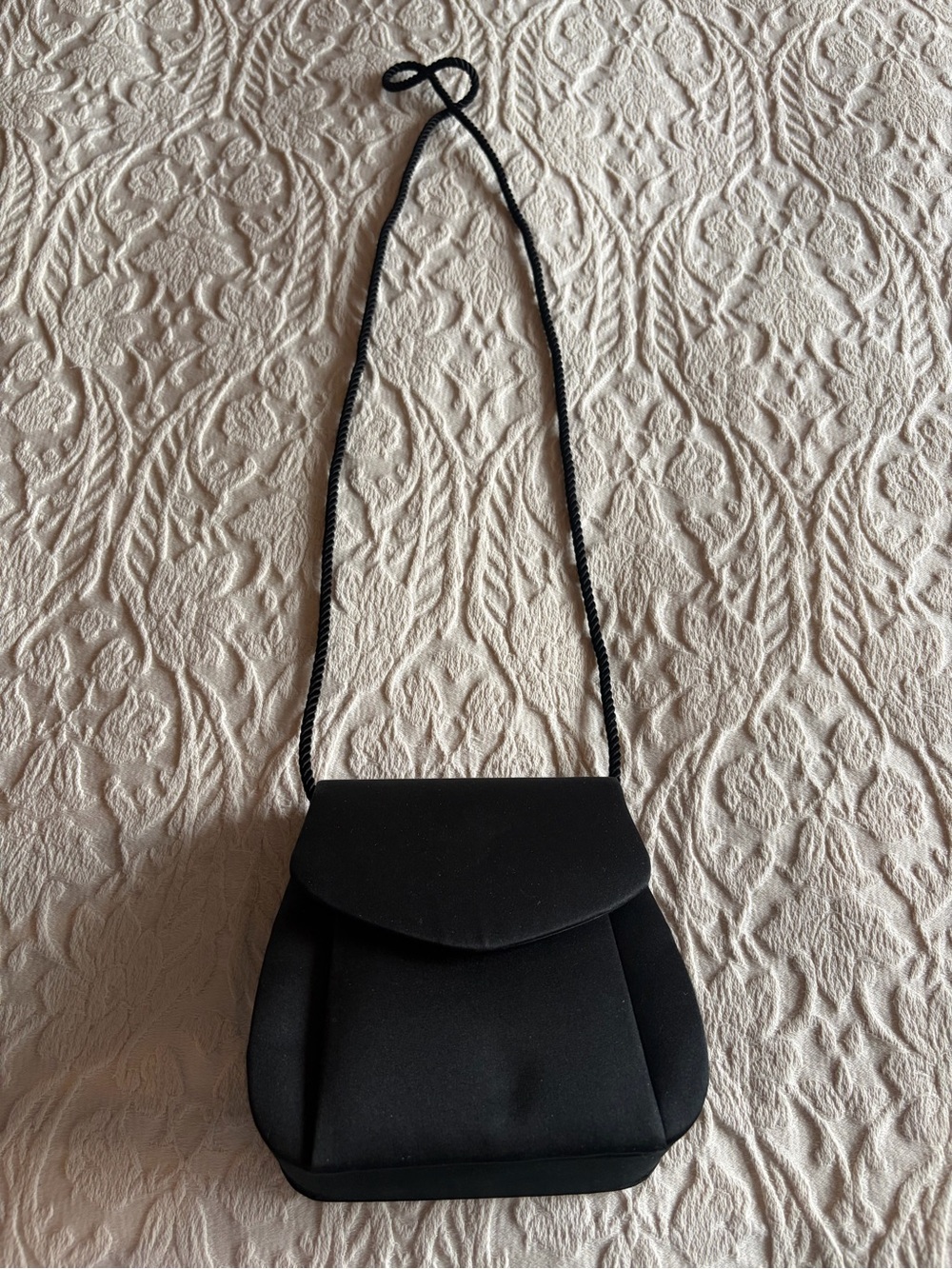 Nordstrom Black Evening Clutch with Rope Shoulder Strap